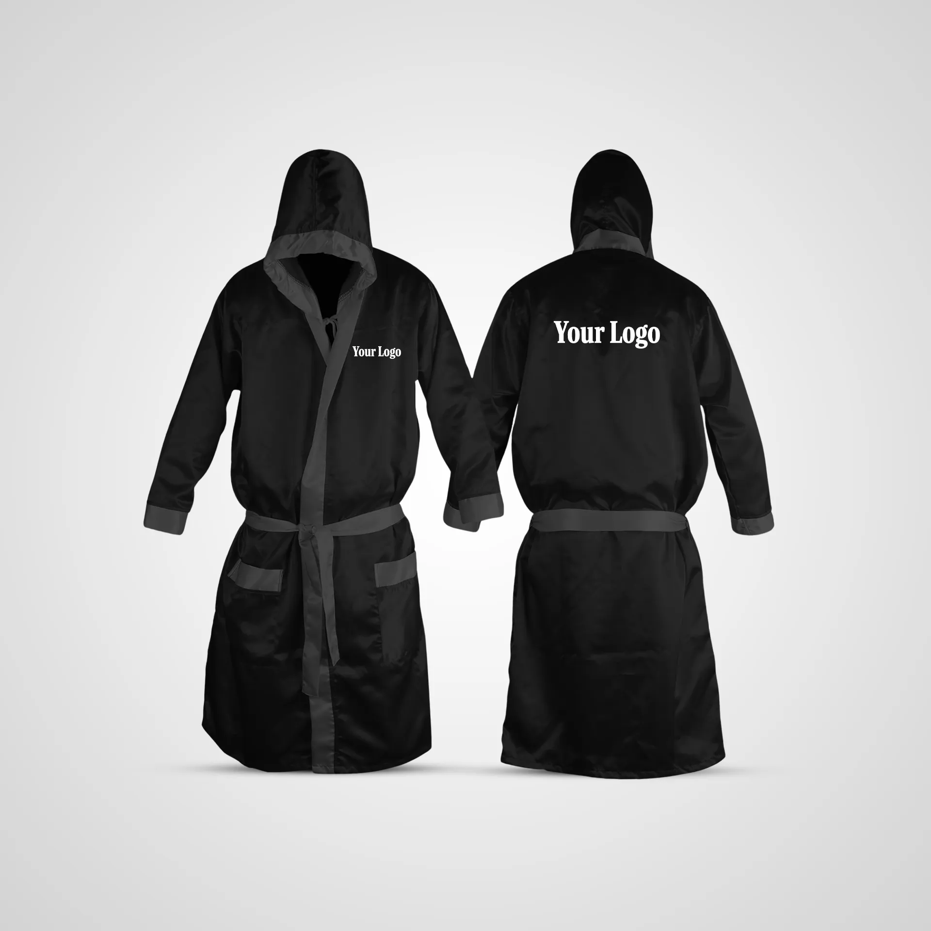 boxing robe black Boxing robe